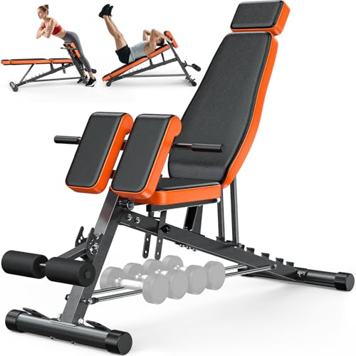 Adjustable Weight Bench with Dumbbell Rack J474577
