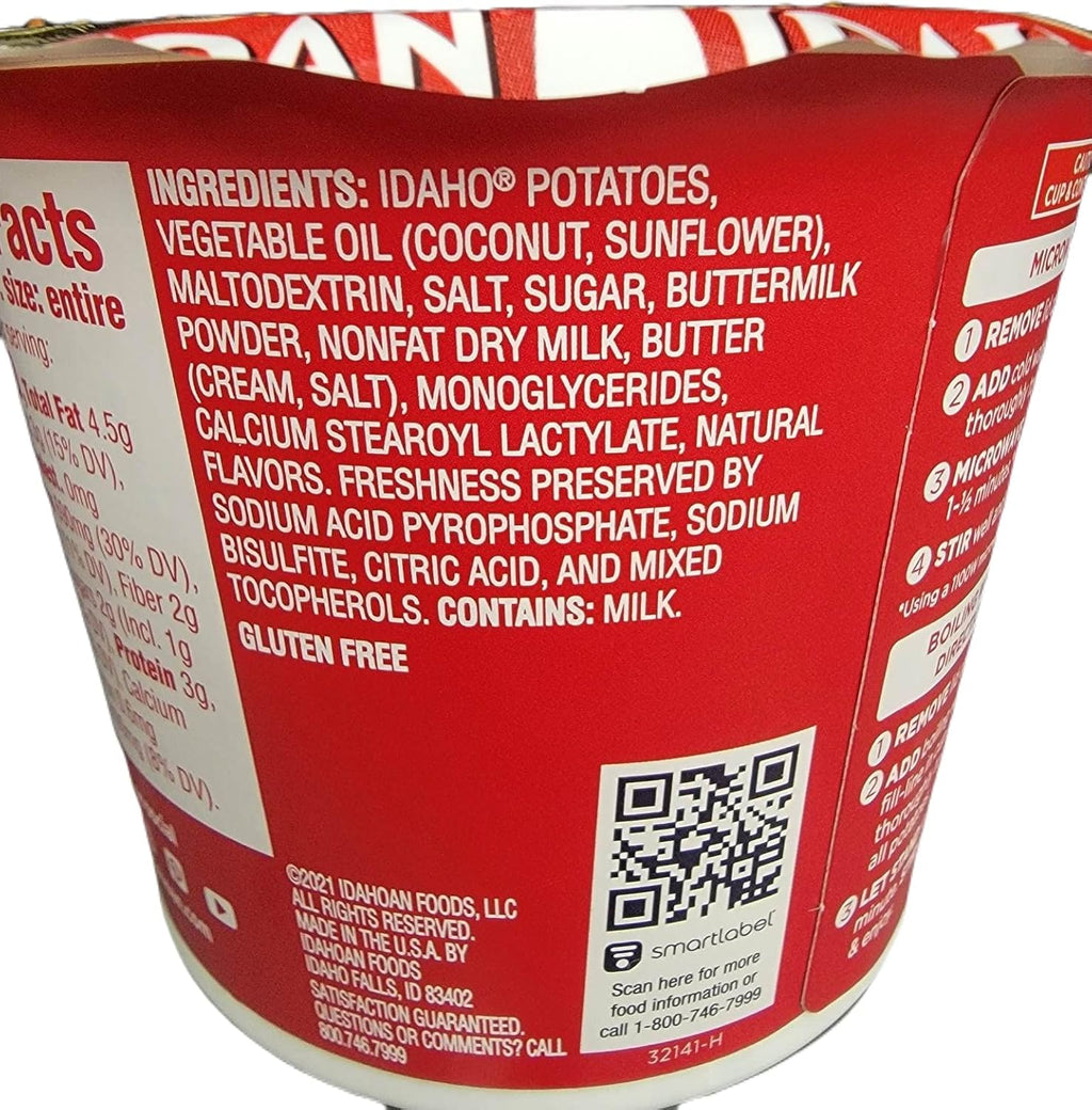 Microwavable Instant Mashed Potatoes Variety Bundle 4pack 1.5oz/ea Gluten Free S24183