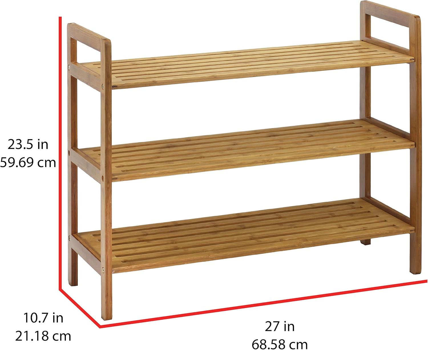 Natural Bamboo 3-Tier Shoe Rack F247