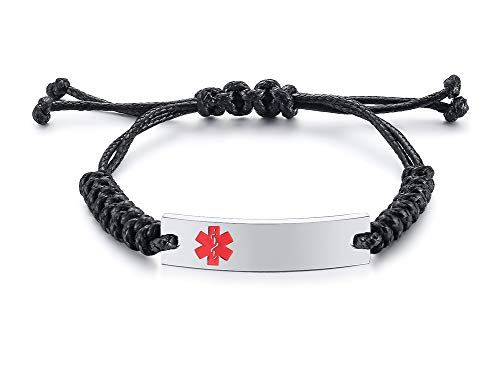 Braided Rope Medical Alert ID Bracelet Z334728