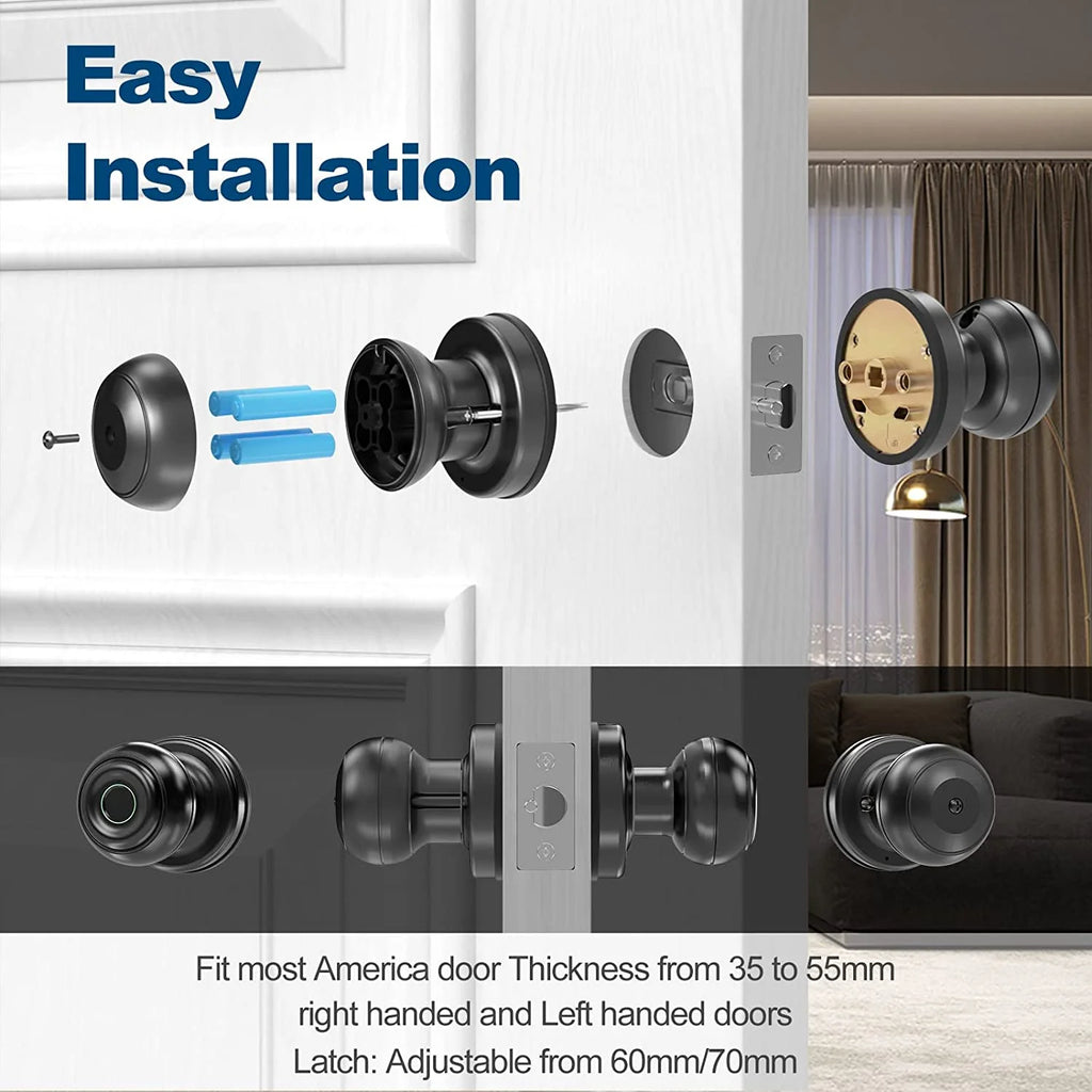 Black Smart Door Lock with App Control Q8630