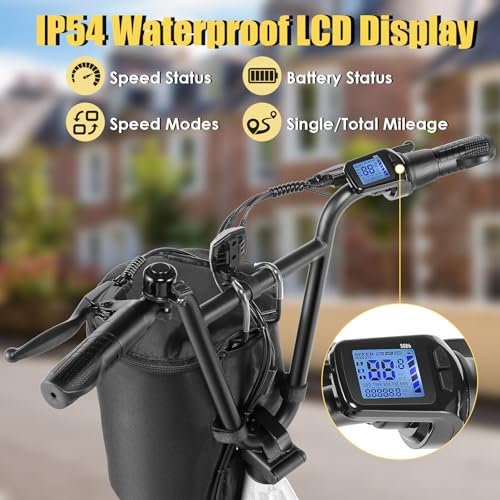 500Wh Battery 30 Miles Range 20" Fat Tire 20 MPH Top Speed Foldable Electric Scooter S821609