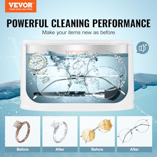22oz Ultrasonic Jewelry Cleaner with 5 Digital Timer and 2 Cleaning Baskets Z40850