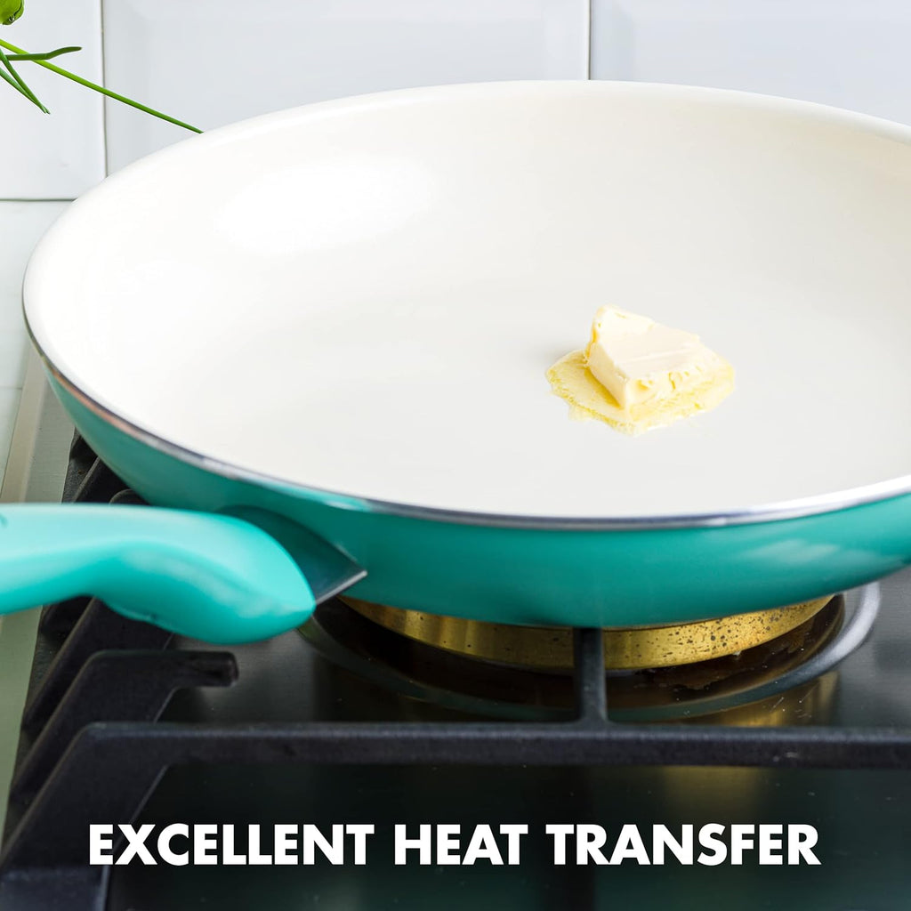 Turquoise 13.5" Ceramic Nonstick Frying Pan K12094