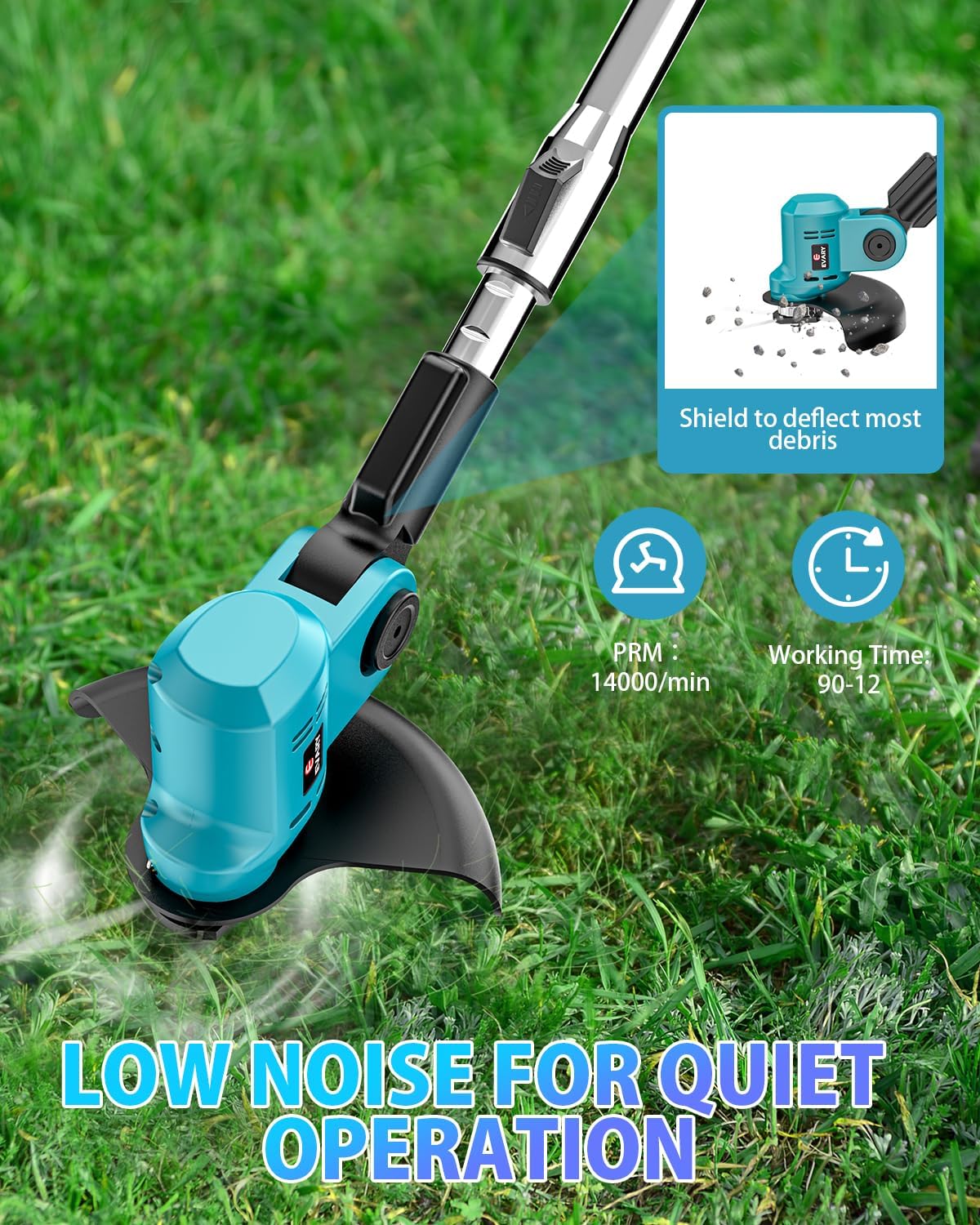 21V Cordless Electric String Trimmer with 6000mAh Battery S303