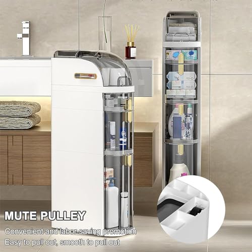 3/4/5 Tier Narrow Tall Slim Storage Cabinet with Clear Drawers U587