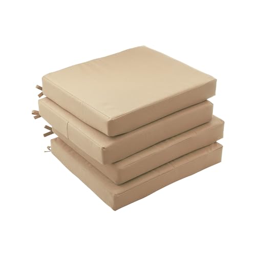 Outdoor Chair Cushions Set of 4, Waterproof Memory Foam Grey Z810304