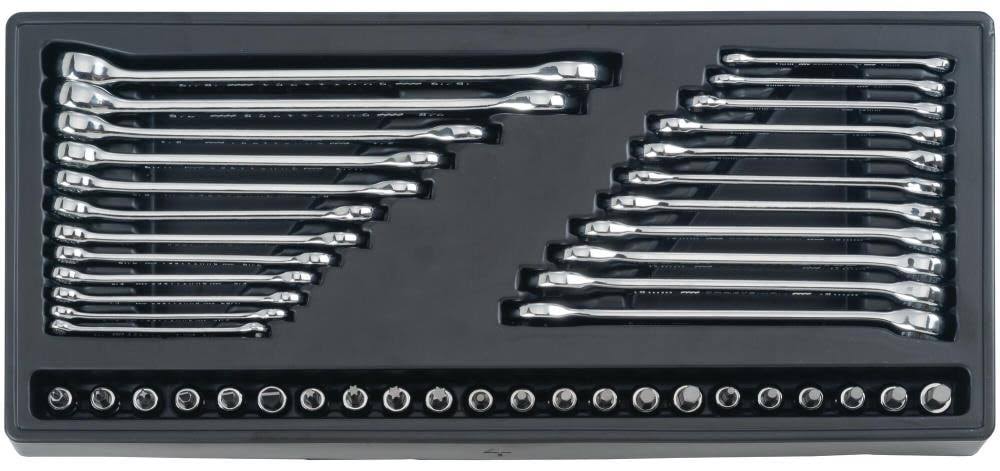 1/4, 3/8 and 1/2 in. Drive Metric and SAE 6 and 12 Point Mechanic's Tool Set 308 pc. E279