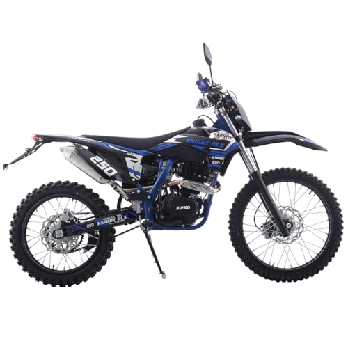 Blue 250 Dirt Bike 5-Speed Manual Transmission 21"/18" Wheels Electric/Kick Start L744059