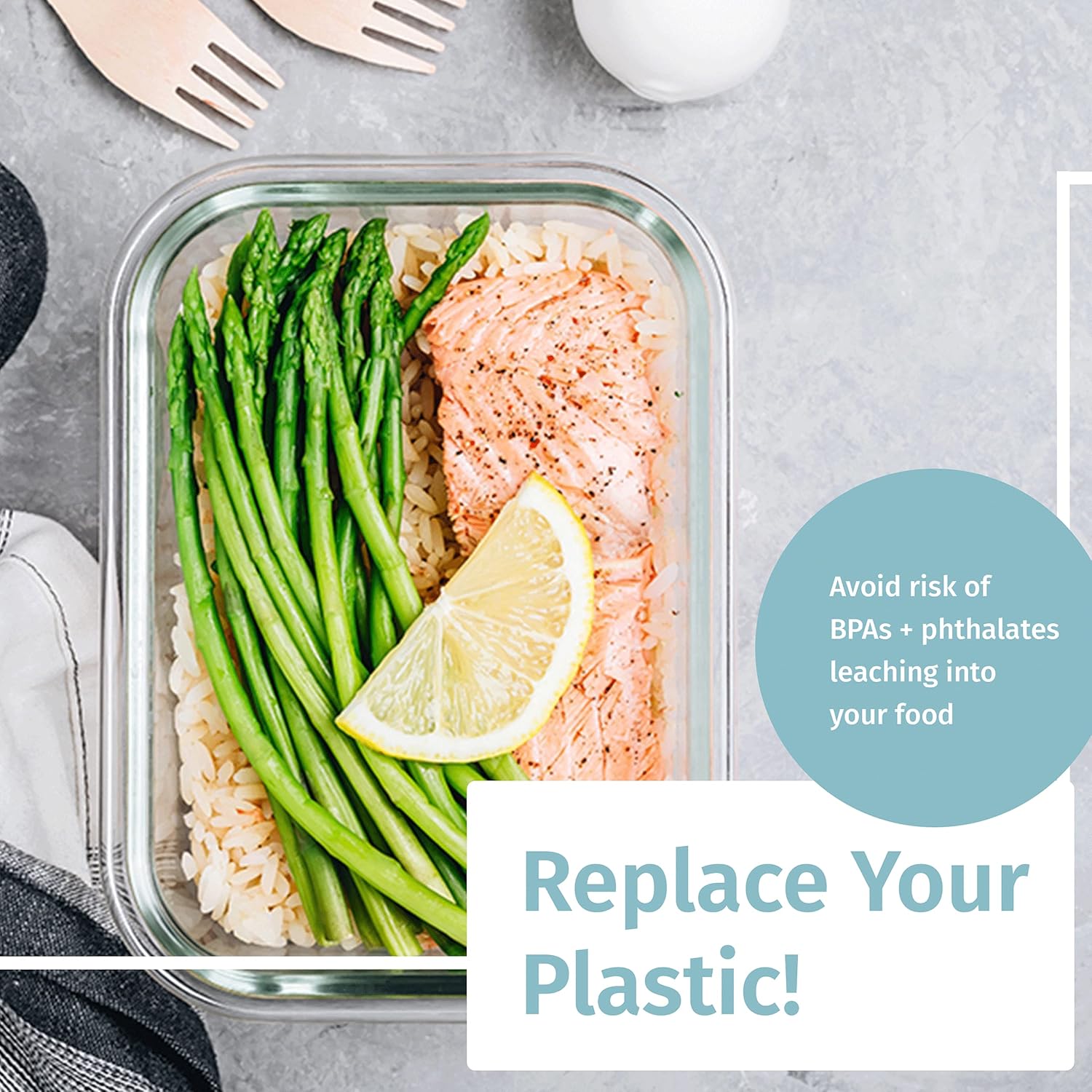 [4-Pack 28oz] Glass Food Storage Containers with Locking Lids H8599