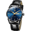 Brown Black Leather Strap Analog Quartz Dress Watch C22113