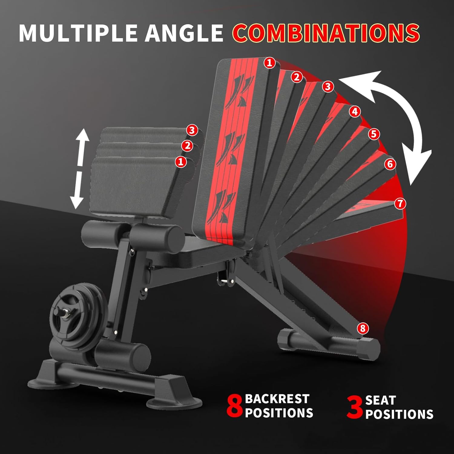 Adjustable Weight Bench 660 Lbs Incline Decline Flat Z569