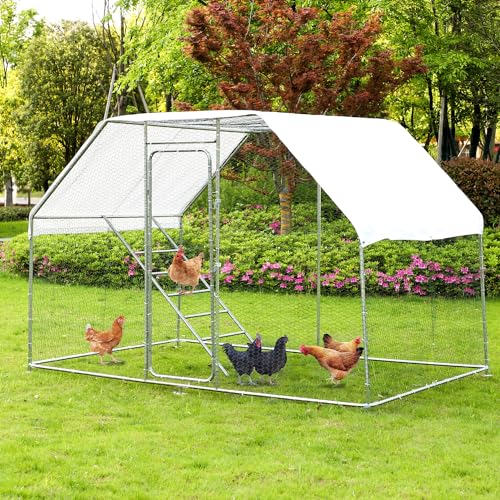 Large Metal Chicken Coop with Anti-UV Cover K88880