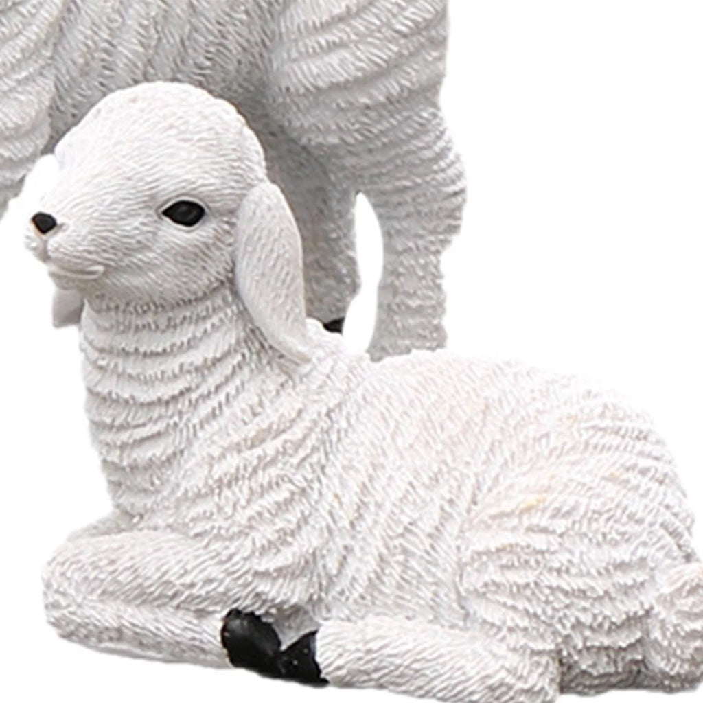 Set of 2 Resin Lamb Figurine Decoration I337891