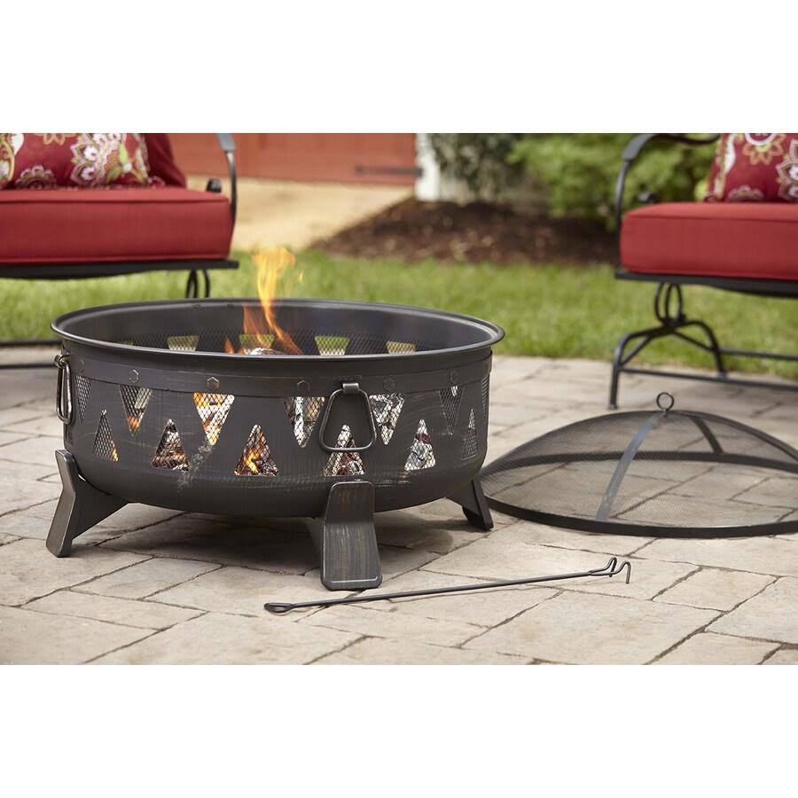 Antique Black Steel Wood-Burning Fire Pit N5392