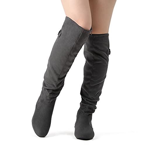 Women's Suede Over The Knee Thigh High Winter Boots X76164