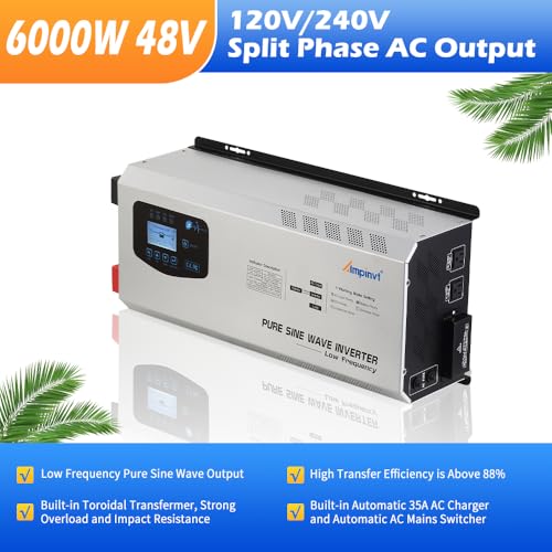 5000W Peak Pure Sine Wave Power Inverter 24V DC to 120/240V AC Split Phase M96252