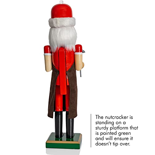 Red and Green Wooden Nutcracker Doll 15" M5700