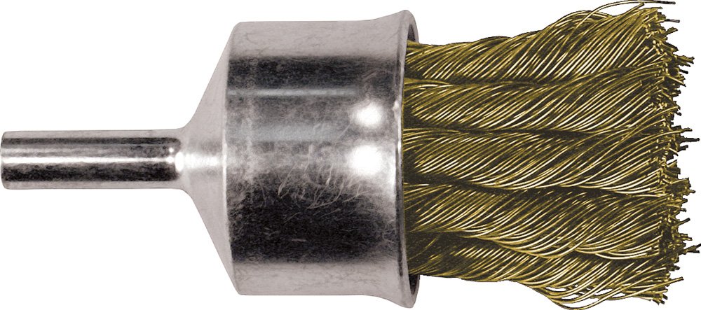 Brass Bristle Power Knot End Brush, 1" Diameter, 0.014" Wire Size, 20000 Maximum RPM K620167