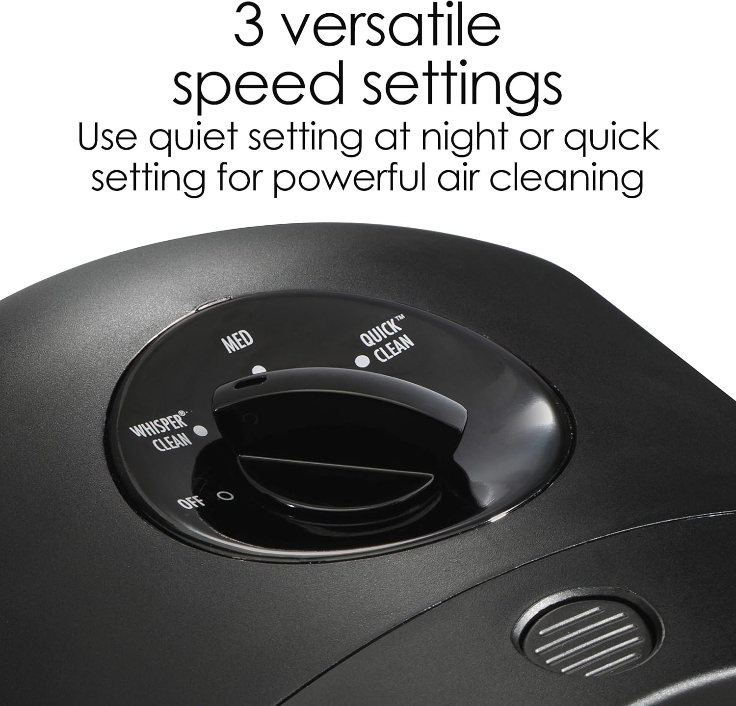Black Air Purifier with HEPA Grade Filter, 3 Speeds, 160 sq ft C176080