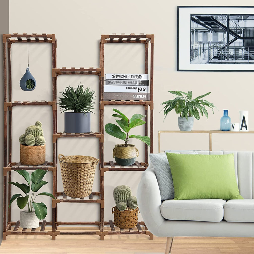 11-Tire Tall Wood Plant Stand L476037