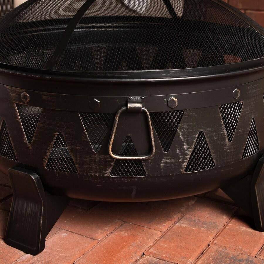 Antique Black Steel Wood-Burning Fire Pit N5392