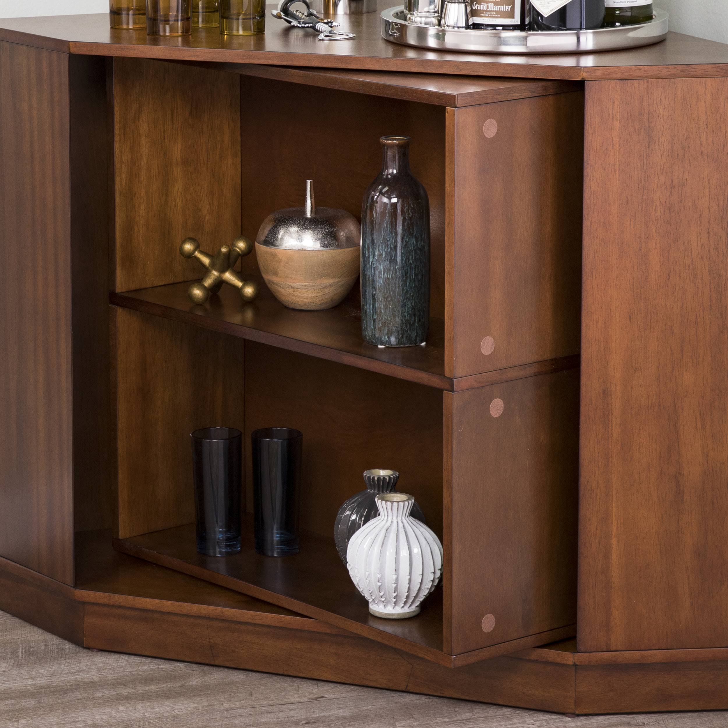 Midcentury Modern Rotating Corner Bar Cabinet N4677