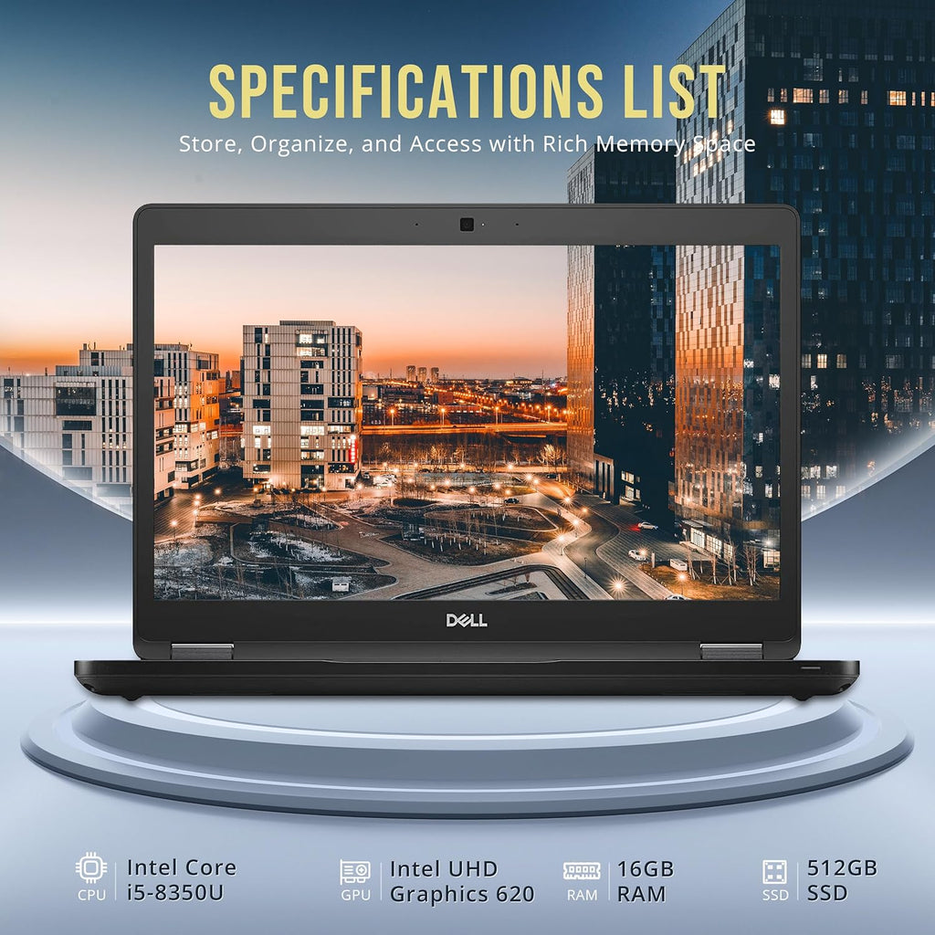 14" FHD Laptop, Intel i5-8350U, 16GB RAM, 512GB PCIe SSD, Black Y366471