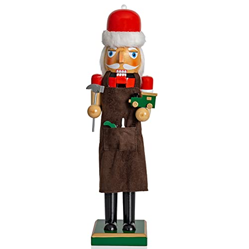 Red and Green Wooden Nutcracker Doll 15" M5700