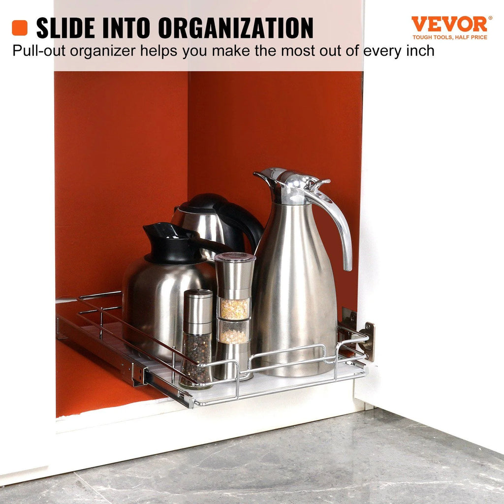 Chrome Plated Steel Pull Out Cabinet Organizer H33293