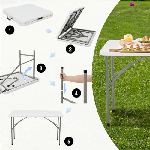 White Plastic Folding Table D53558