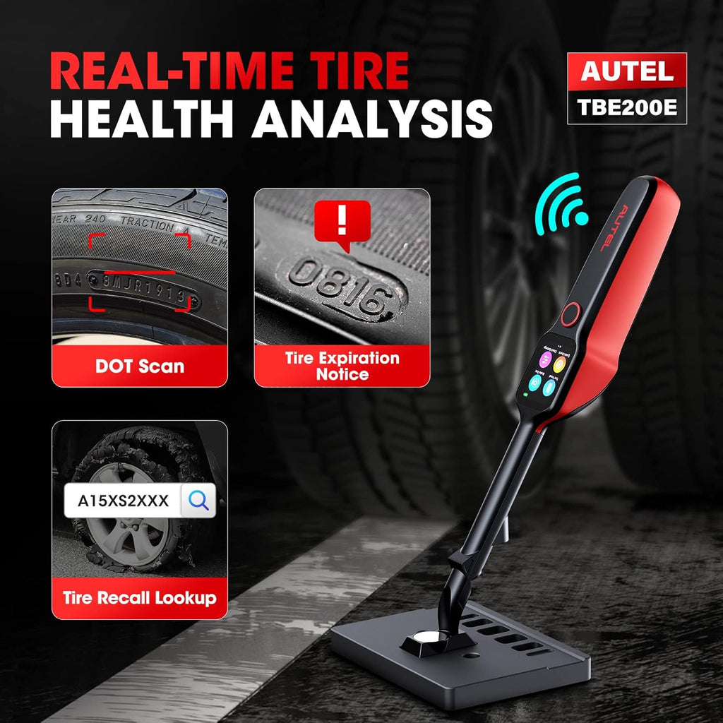 Tire Tread Depth Scan Tool Brake Disc Wear Scanner with 1.65” AMOLED Touchscreen Dual Cameras DOT Scan C88121