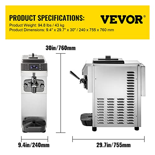 3.4 Gal/H Single Flavor Soft Serve Ice Cream Machine W67879