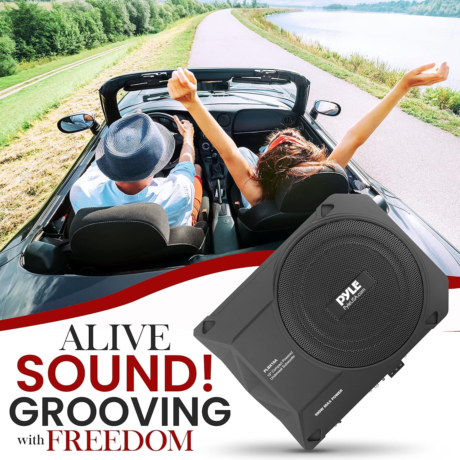 10-Inch Low-Profile Amplified Subwoofer System L708