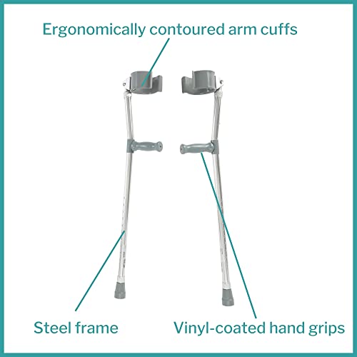 Adjustable Steel Forearm Crutches, 28 in x 37 in, 2 Pack X317819