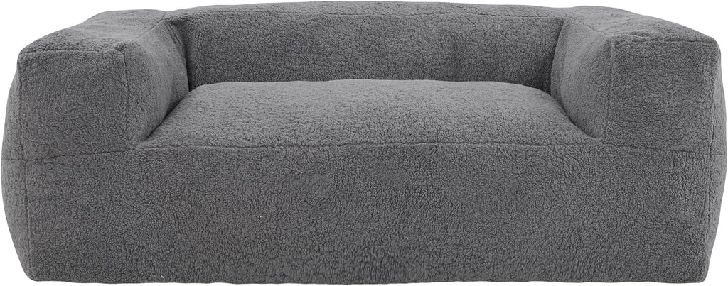Gray Memory Foam Bean Bag Sofa Chair with Armrest D389