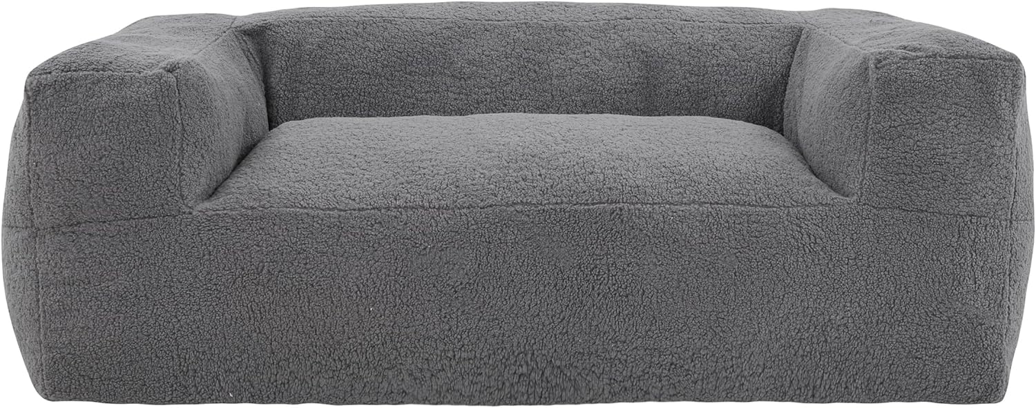 Gray Memory Foam Bean Bag Sofa Chair with Armrest D389