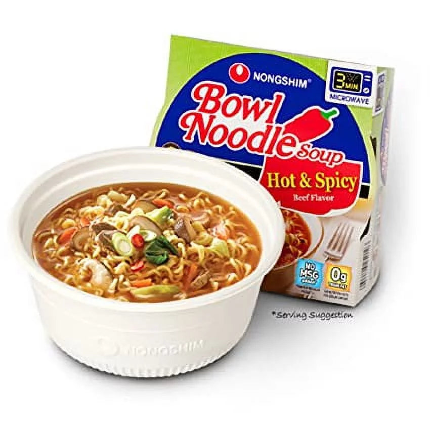 3.03oz X 18 Count Hot & Spicy Beef Ramyun Ramen Noodle Soup Bowl N203