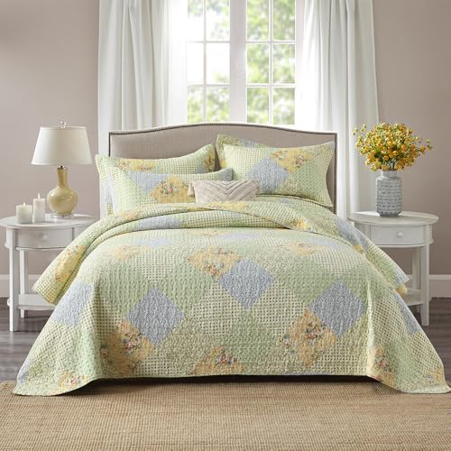 King Size 100% Cotton Quilt Set, 3 Pieces X35249