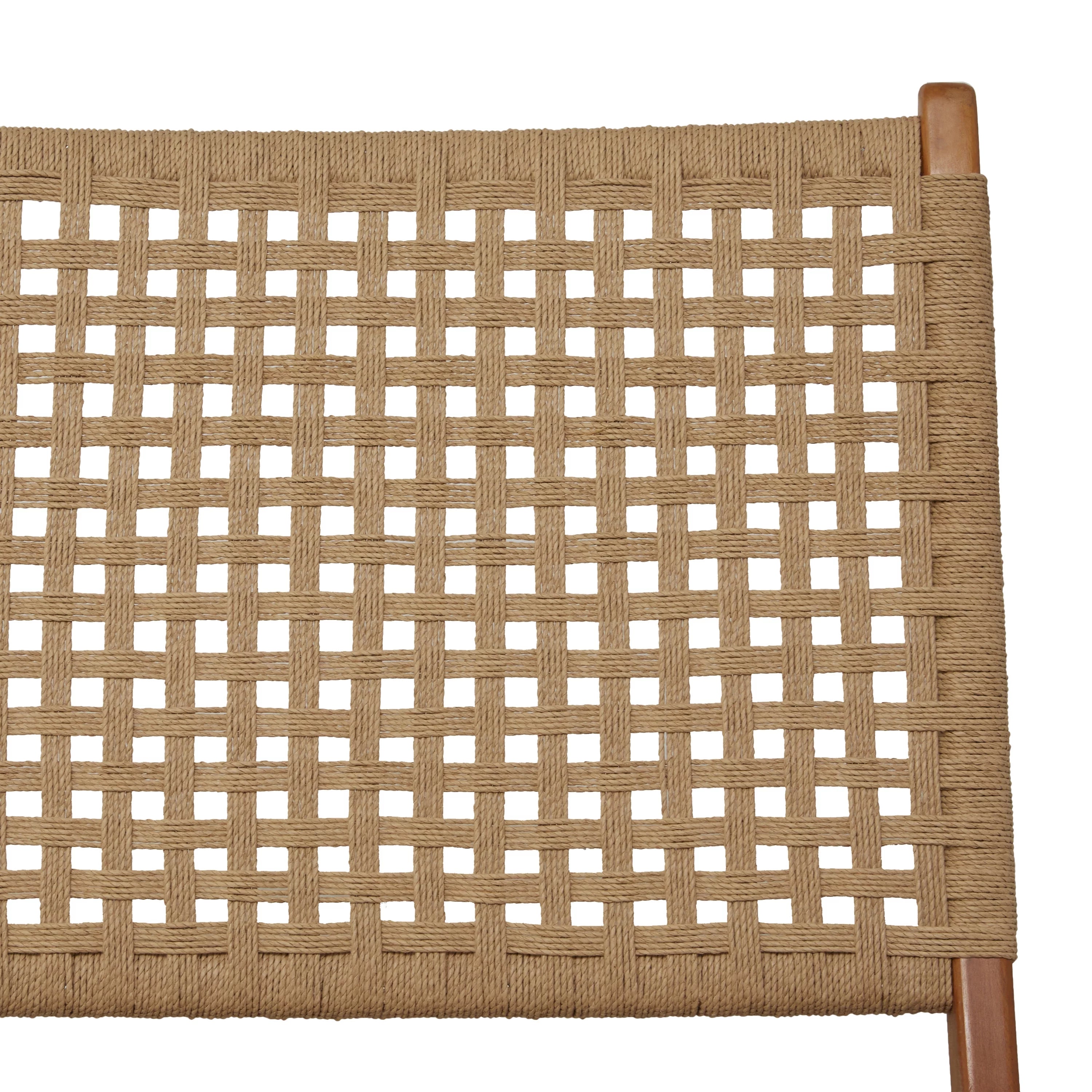 Brown Wood Handmade Woven Lounge Chair R686