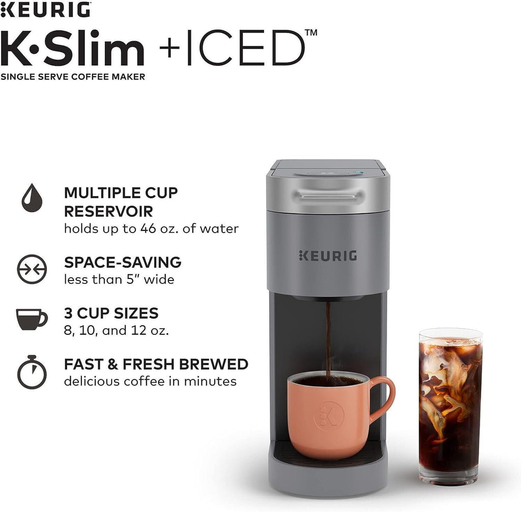 Gray Single Serve Coffee Maker with 3 Brew Sizes Q4532