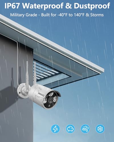 2K 3.0MP Wireless Security Camera System with 2TB Hard Drive, 4Pcs Outdoor WiFi Security Cameras Q869208