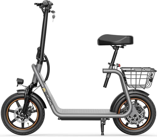 Electric Scooter with Seat, Foldable E-Scooter, Dual Disc Brakes F225