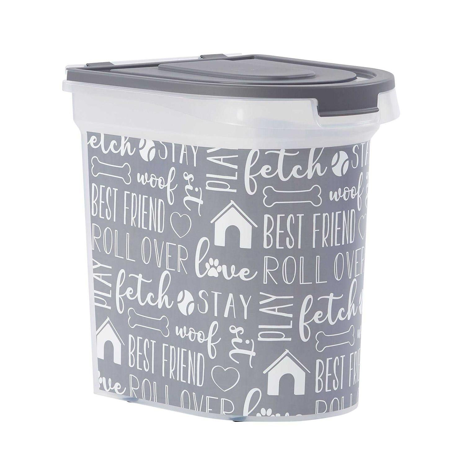 Grey Pet Food Storage Container with Wheels G655