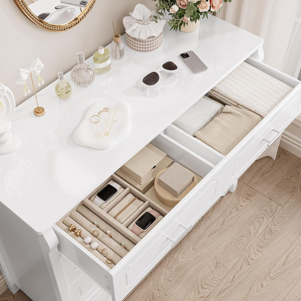 White 8 Drawer Wood Dresser H63917