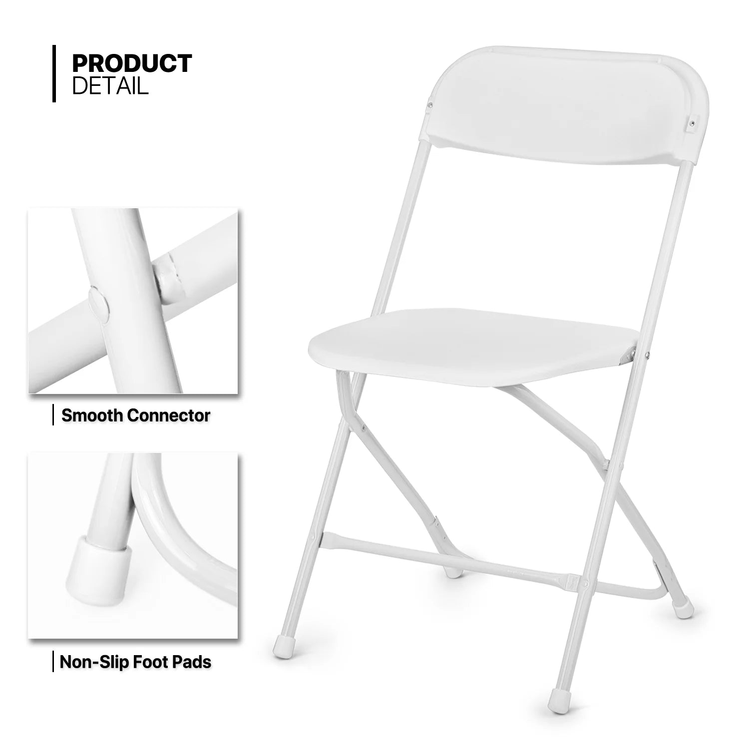 11-Piece 6 Ft Folding Dining Table with Chairs Set, White J149784