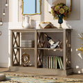 White Wash Console Table with 3-Tier Open Storage S3693