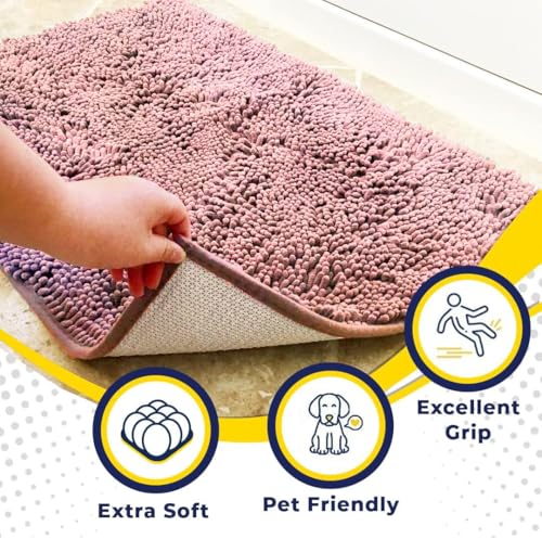 Beige 30"x19" Microfiber Chenille Door Mat U591