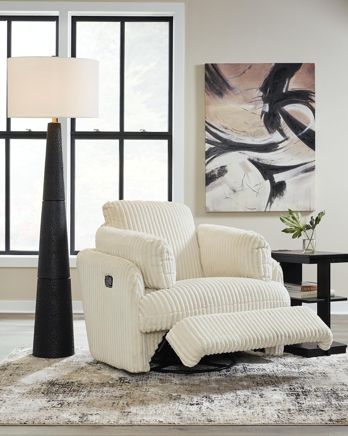 White Swivel Glider Recliner D915