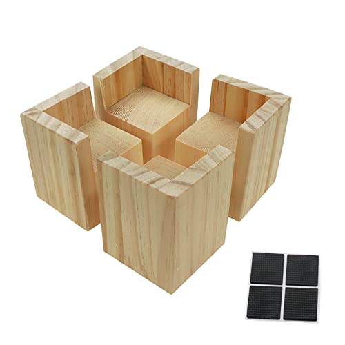 Set of 4 Solid Wood Bed Risers 3.15 Inches S738908